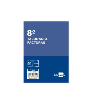 Talonario liderpapel facturas 8º original y 2 copias t300 con iva